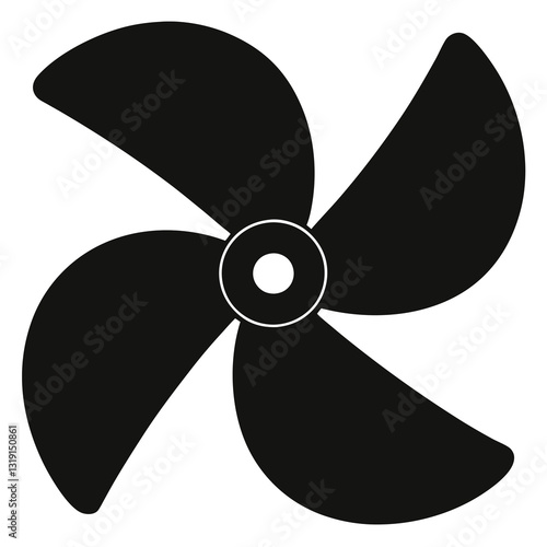 boat propeller silhouette vector illustration