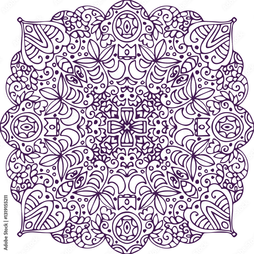 Fototapeta premium Beautiful flower art and mandala vector design