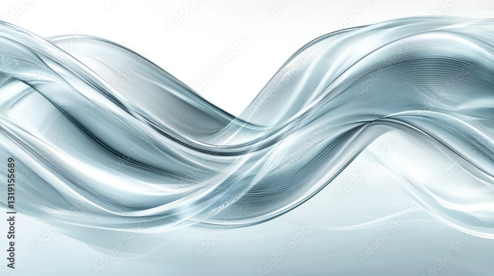 Fototapeta premium Blue and silver metallic liquid waves with a futuristic and reflective design, perfect for modern visuals
