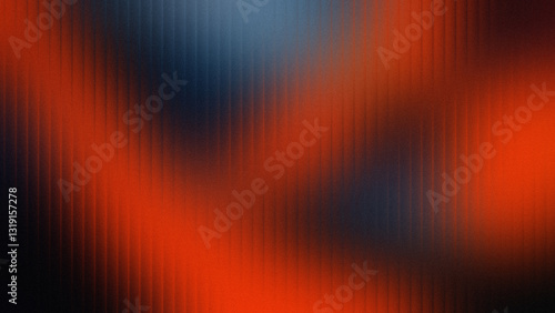 Vibrant Gradient Background Featuring Glowing Abstract Shapes with Vertical Lines and Dark Grainy Noise Texture for Futuristic and Digital Design Applications