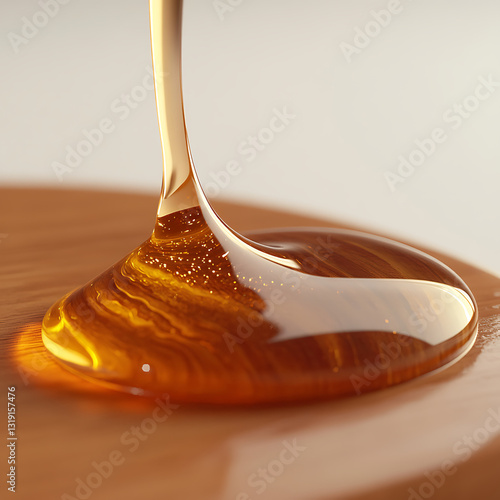 Wooden Honey Dipper Dripping Golden Honey Isolated on White Background,honey dripping from wooden spoon,Wooden Honey Dipper Dripping Golden Honey Close-Up on White Background,Honey dripping,Ai