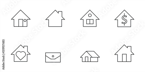 House Vector Line Icons Collection. Contains Contract Closing symbols .vector illustration