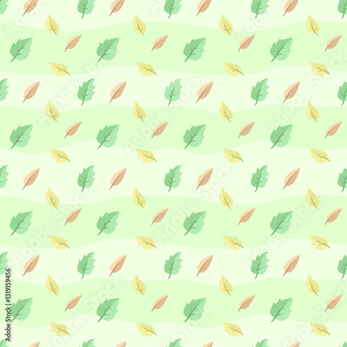 Tile pattern with autumn leaves pattern