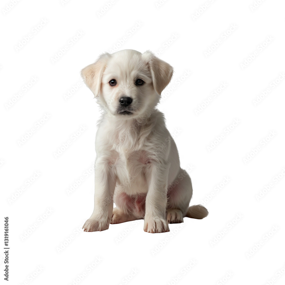 Golden retriever puppy on transparent background generative AI Golden retriever puppy on transparent background generative AI