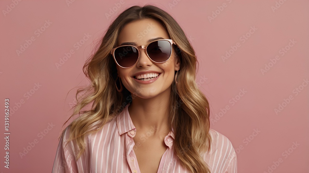 Naklejka premium A beautiful lady wear sunglass 