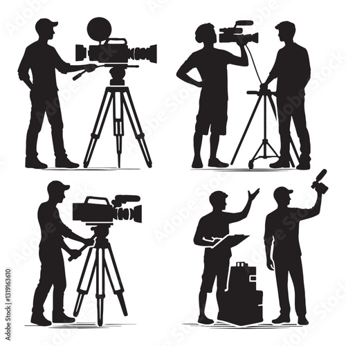 Legendary Filmmaker silhouette, crafting timeless classics - Filmmaker illustration - Minimalist Filmmaker vector - Profession silhouette
