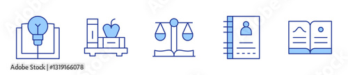 book, law book, phone book. Book Icon vector illustration. Line Duotone style. Editable stroke