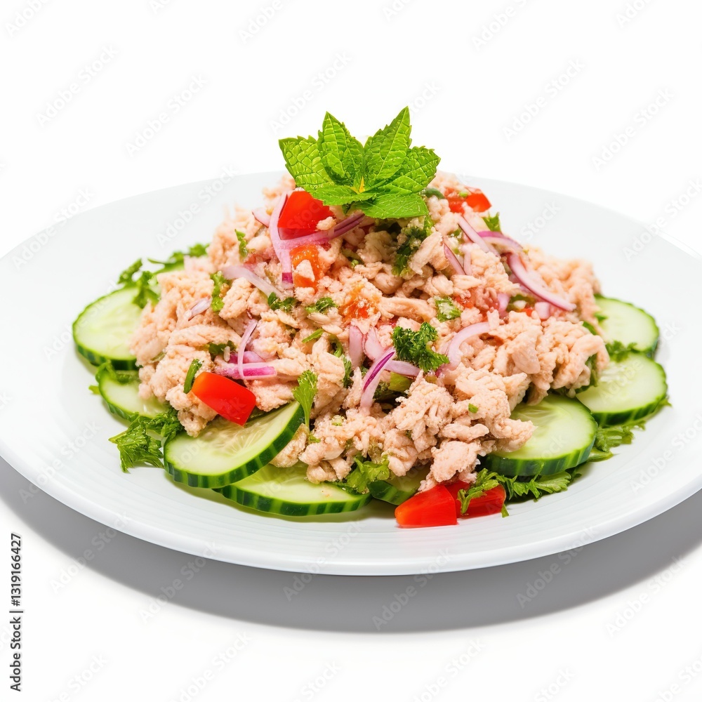 A bowl of food with meat, vegetables, and onions., isolated on white background A bowl of food with meat, vegetables, and onions., isolated on white background