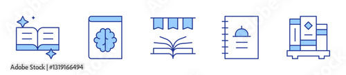 book, world book day, cook book, books. Book Icon vector illustration. Line Duotone style. Editable stroke