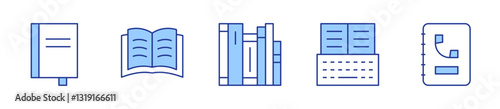 books, book, address book, phone book. Book Icon vector illustration. Line Duotone style. Editable stroke