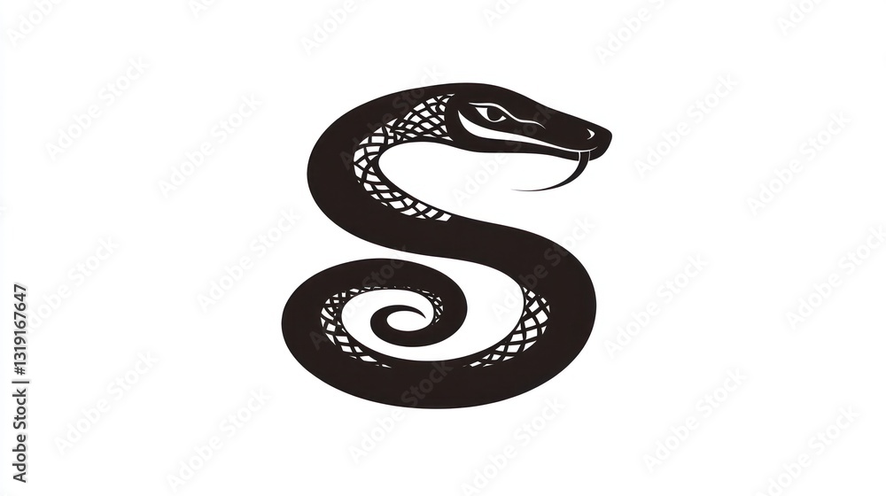 Fototapeta premium Stylized snake logo design