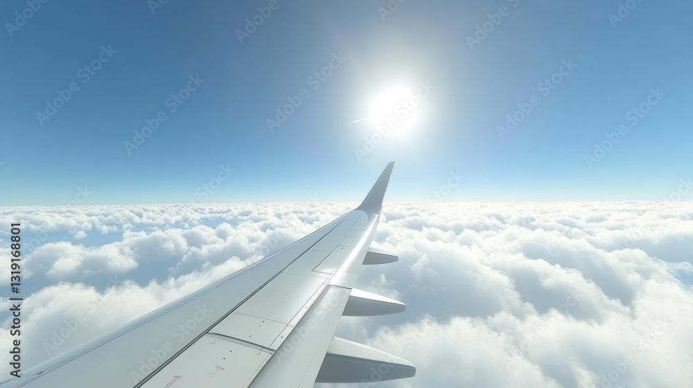 Fototapeta premium Above the Clouds: A Serene Flight
