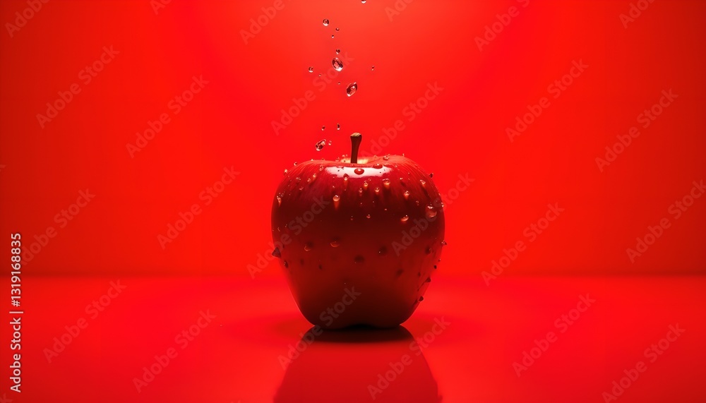 Obraz premium red apple on a red background