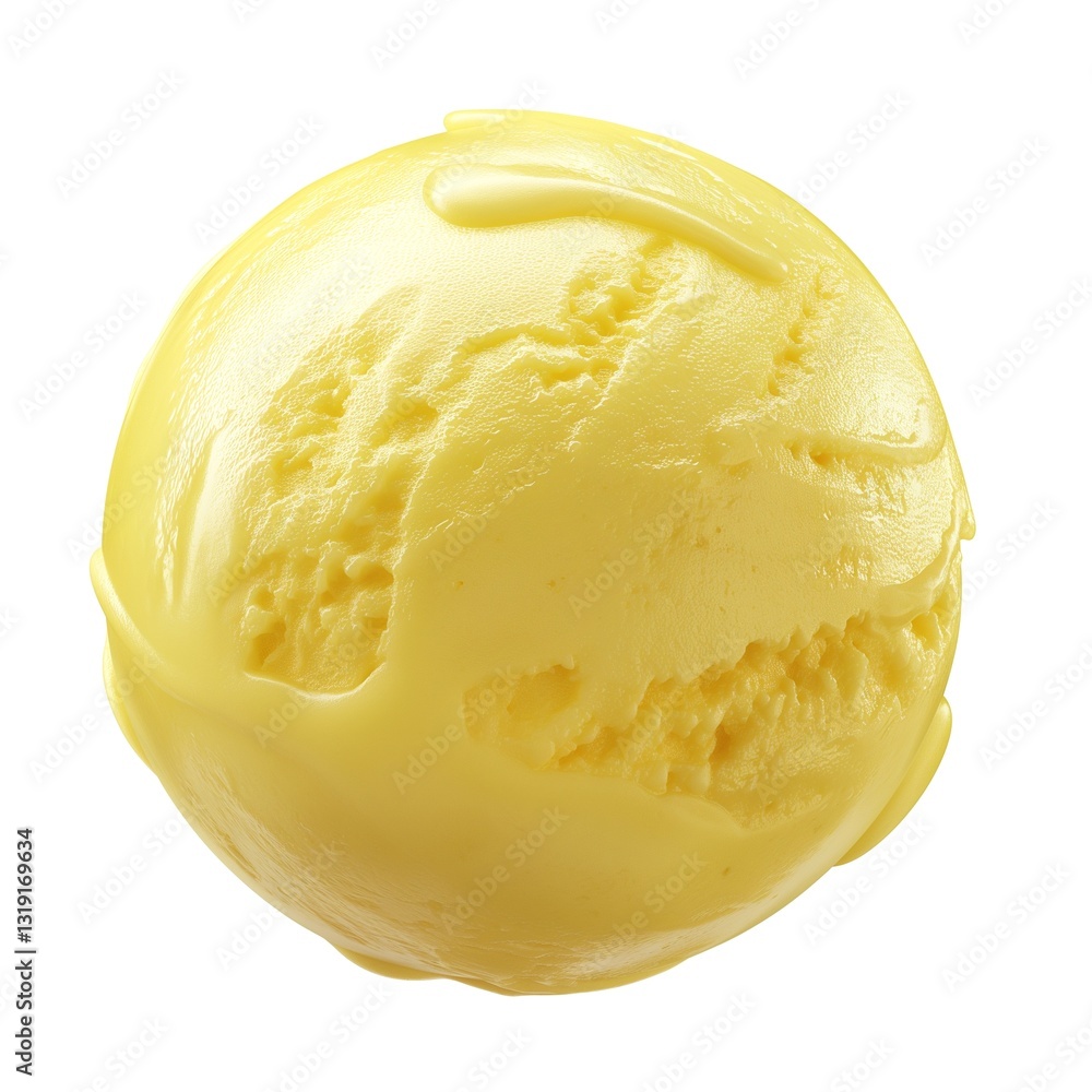 A vibrant scoop of creamy yellow ice cream, evoking a sense of indulgence and sweetness. A vibrant scoop of creamy yellow ice cream, evoking a sense of indulgence and sweetness.