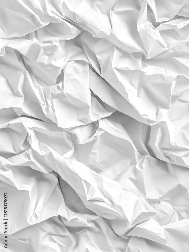 White wrinkled paper background in grayscale. Ideal for graphic design, textures and abstract elements. White wrinkled paper background in grayscale. Ideal for graphic design, textures and abstract elements.