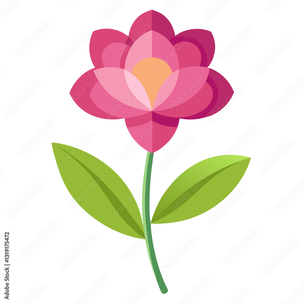 Elegant Spring Bloom. Bold Petals, Gentle Curves, Flat Vector Illustration cute sleek plant Elegant Spring Bloom. Bold Petals, Gentle Curves, Flat Vector Illustration cute sleek plant