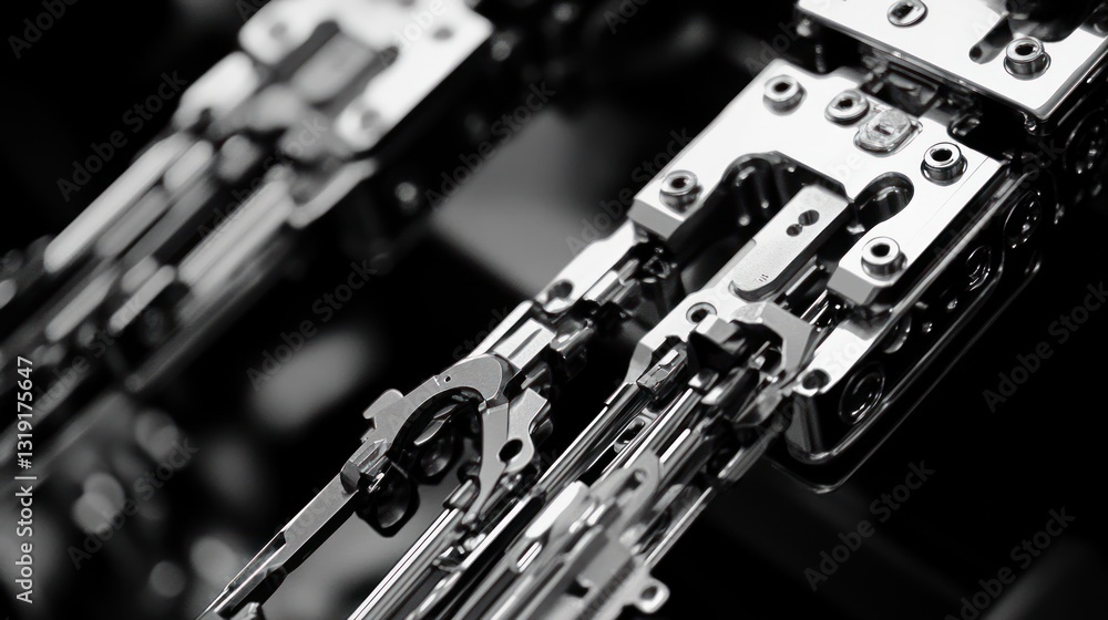 Obraz premium Precision Engineering: A Close-Up View of Intricate Machine Components