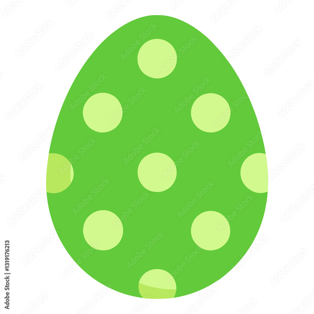 Fototapeta premium Vibrant Green Spring Easter Egg. Flat Vector Design cute card happy pastel bright banner