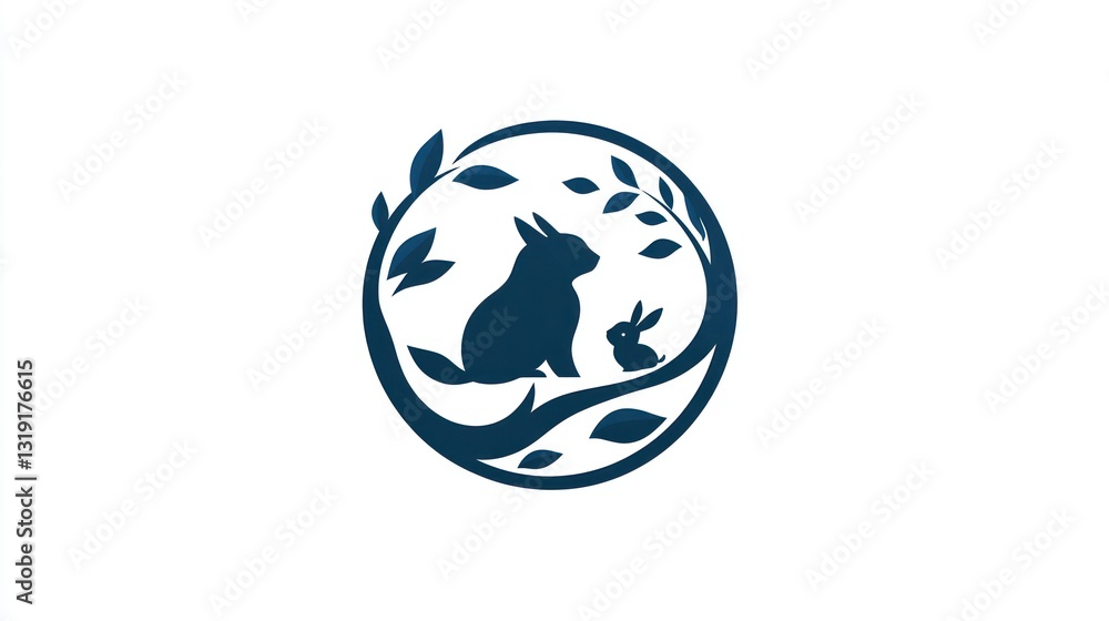 Obraz premium Cute animals, nature, logo, illustration, symbol, design, silhouette, for use in branding