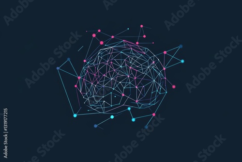 Clean, line-art representation of a neural network for AI research presentations and branding photo