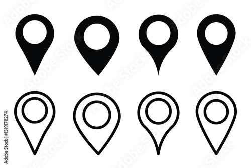 Free Download Location icon set. Location pin icon. map pin icon.  location pointer icon symbol in flat style. Location pin icon, Navigation sign. vector illustration eps 888. - GFXLoad