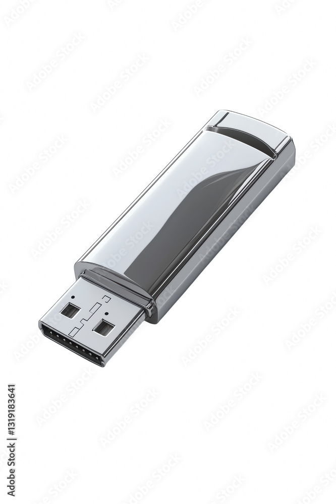 Usb flash drive isolated on a white background featuring a simple 3d model design for technology and storage needs Usb flash drive isolated on a white background featuring a simple 3d model design for technology and storage needs