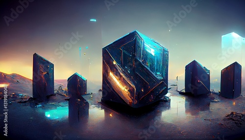 Explore the solitary relics within the ruins of a futuristic city.  