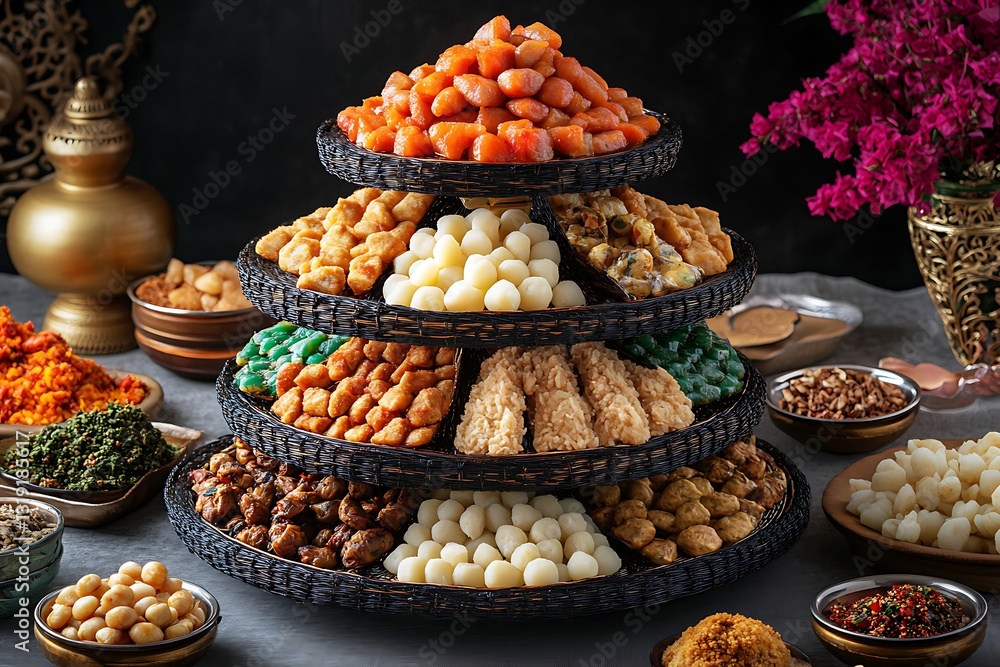 A Multi-Layered Feast of Exquisite Asian Delicacies A Multi-Layered Feast of Exquisite Asian Delicacies