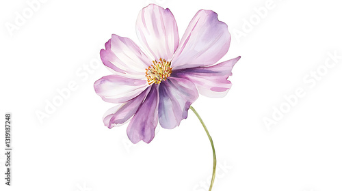 Fototapeta Naklejka Na Ścianę i Meble -  A watercolor painting of a flower with a stem