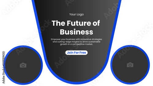 Editable Simple Business Conference Invitation with Geometric Design and Speaker Photo Area