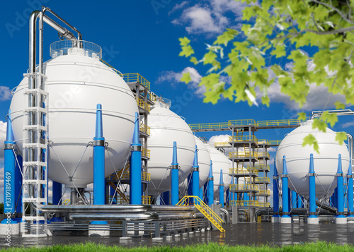 Oil refinery. Plant with BP...