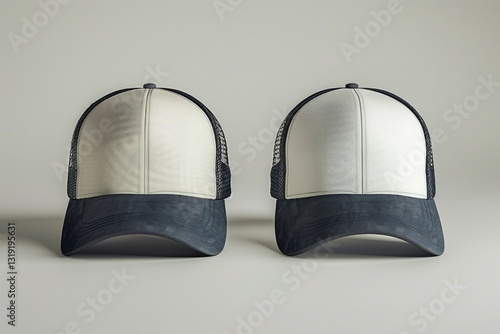 Wallpaper Mural High Definition Image of Set of Two Trucker Hats with Mesh Back Torontodigital.ca