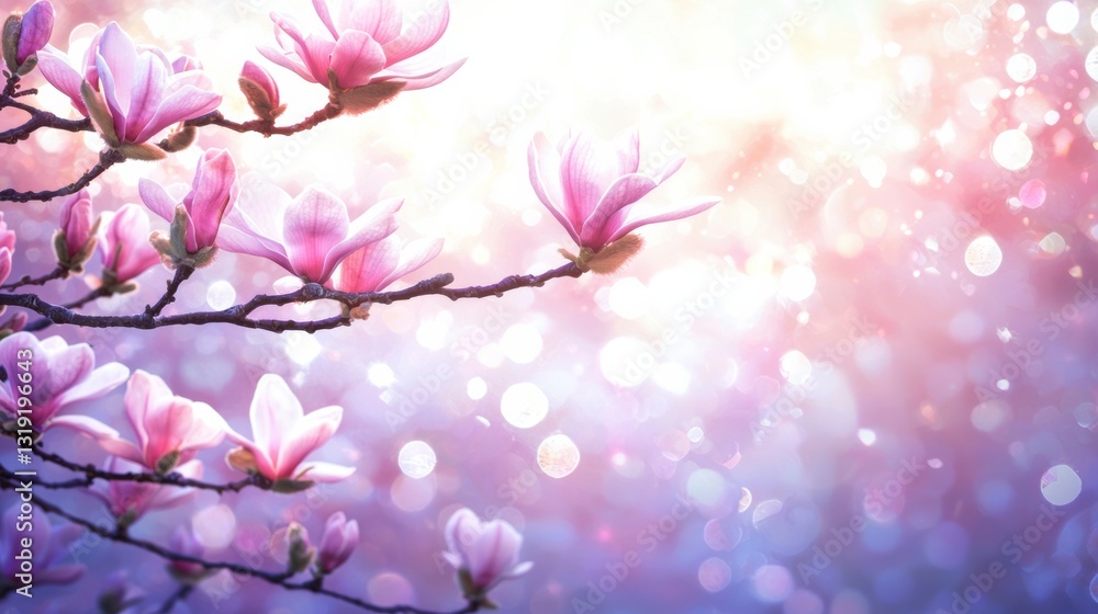 Blooming magnolia blossoms serene garden floral photography soft light close-up nature's beauty Blooming magnolia blossoms serene garden floral photography soft light close-up nature's beauty