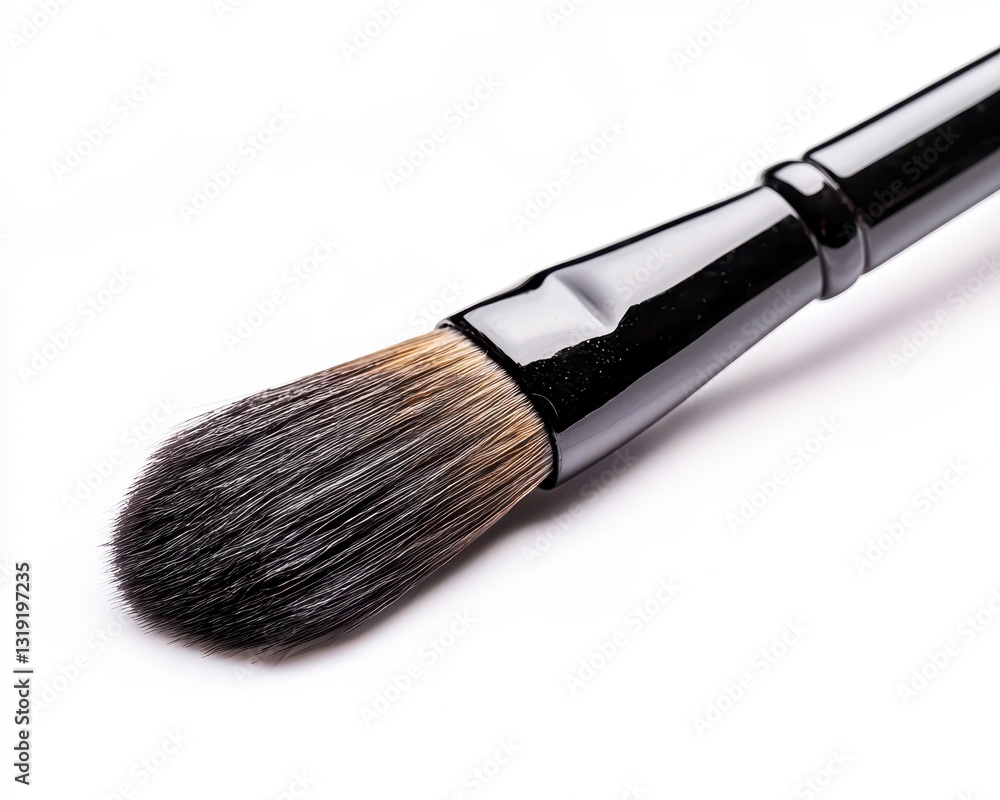 Close-Up View of Professional Makeup Brush with Soft Bristles Close-Up View of Professional Makeup Brush with Soft Bristles