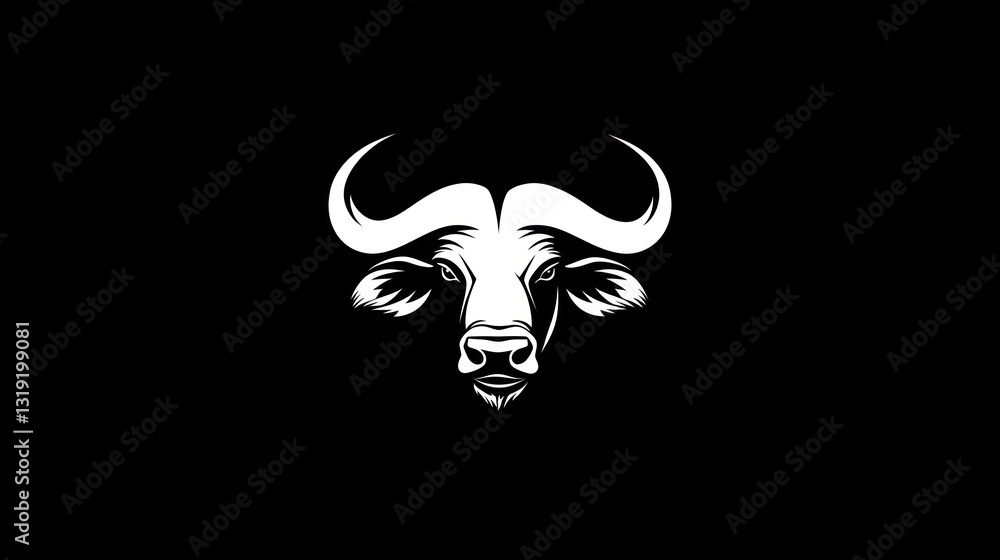 Buffalo Head Silhouette, Graphic Design, Wildlife Art, Possible Use Stock Photo Buffalo Head Silhouette, Graphic Design, Wildlife Art, Possible Use Stock Photo