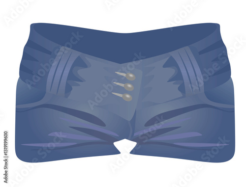 Blue shorts jeans. vector illustration