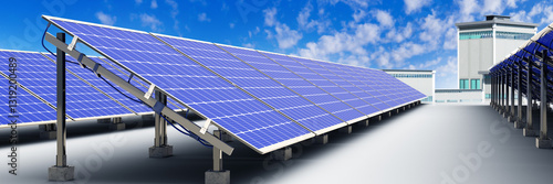 Solar panels on roof indust...