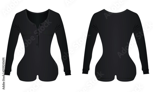 Black bodysuit shirt. vector illustration