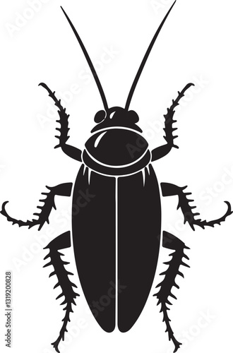 Cockroach Isolated on White Background – High-Resolution Stock Image