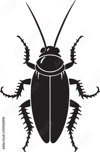 Cockroach Isolated on White Background – High-Resolution Stock Image