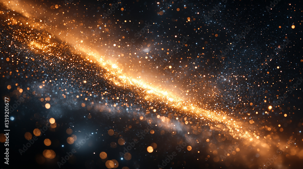 Fototapeta premium A stunning microscopic view of interstellar dust and cosmic particles floating in space