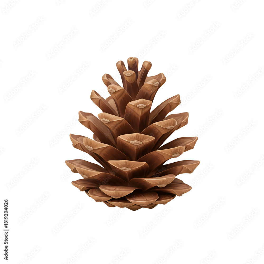 Tiny Pinecone Fall Line Icon with Details Tiny Pinecone Fall Line Icon with Details