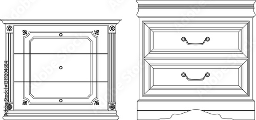 vector sketch illustration silhouette interior furniture design television cabinet living room 
