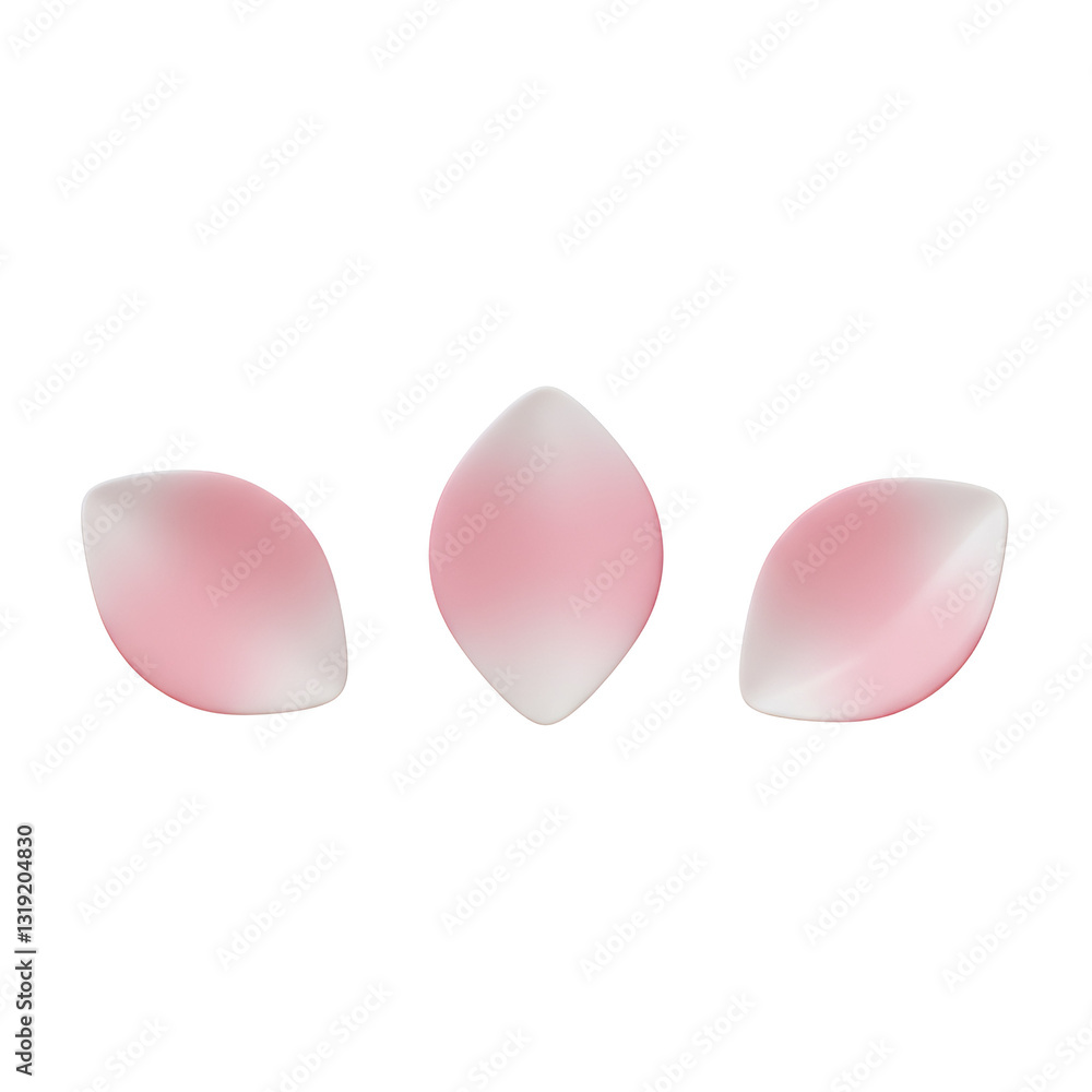 Fototapeta premium Three Gently Falling Petals Line Icon