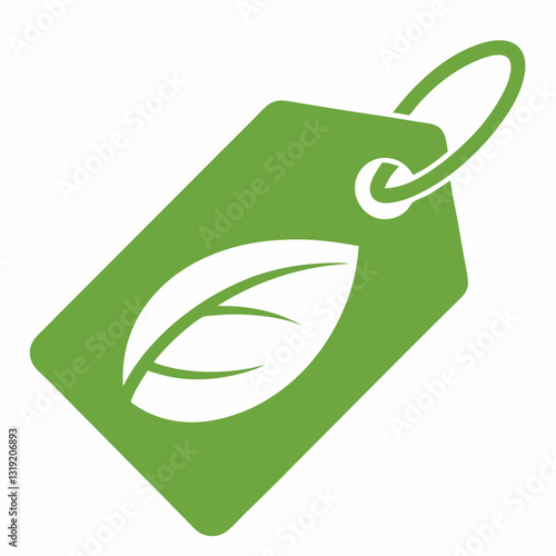 Leaf  Green Product Tag vector illustration