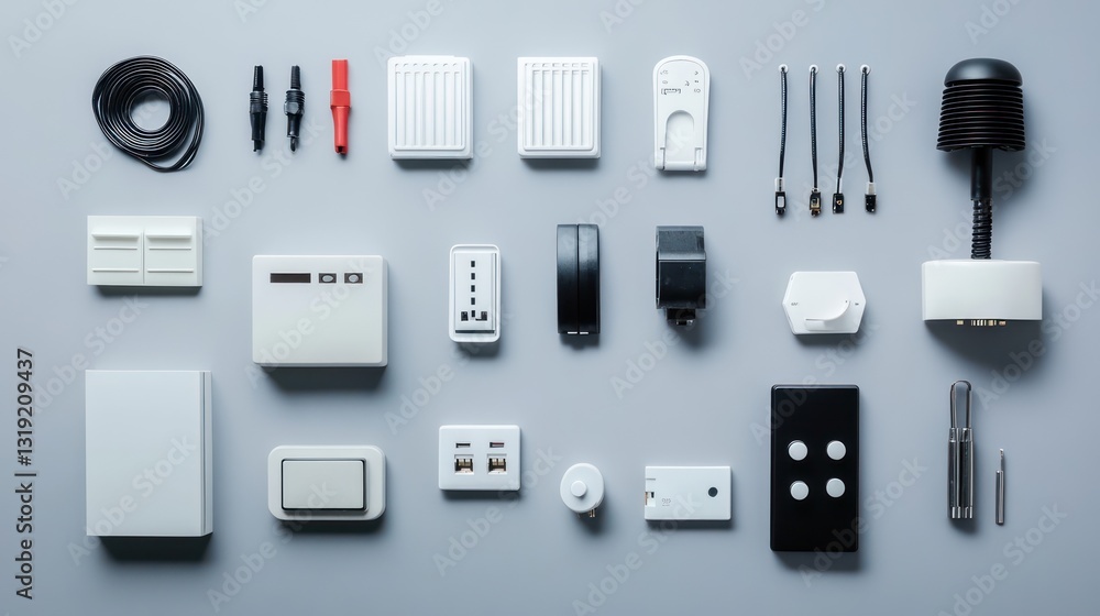 Assorted Electrical Components on Gray Surface Assorted Electrical Components on Gray Surface