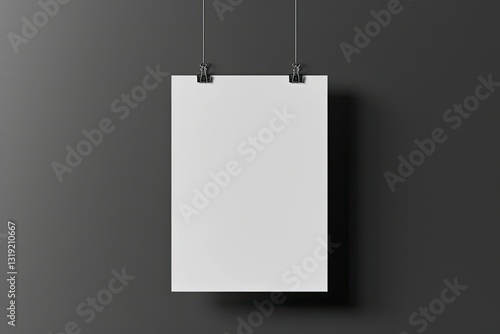Wallpaper Mural Vibrant Image of a White Piece of Paper Hanging on a Gray Wall Torontodigital.ca
