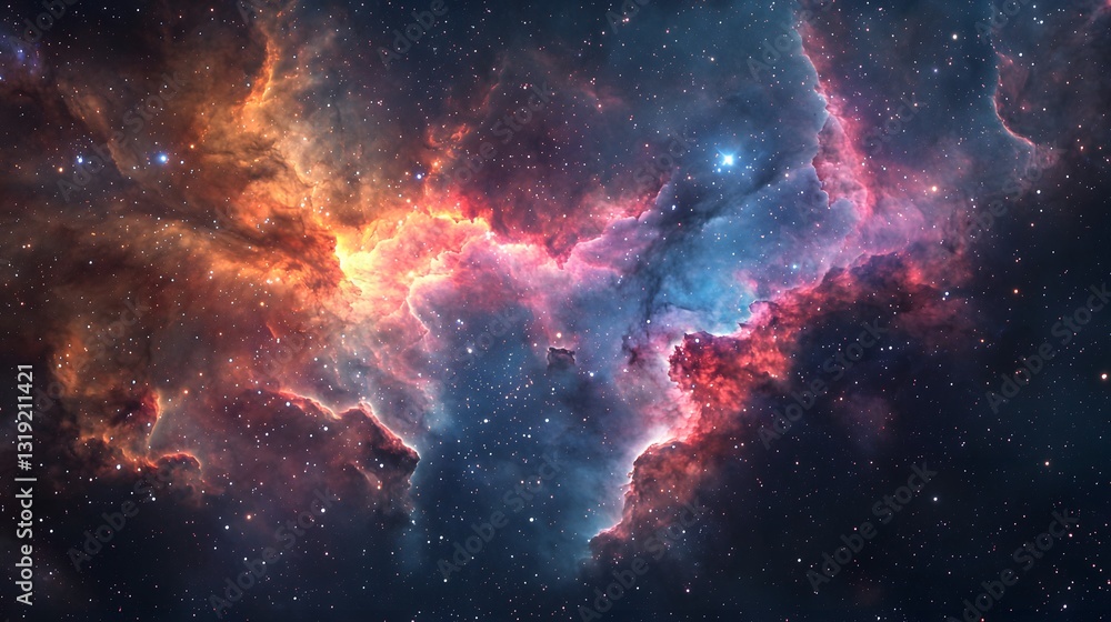 98. A deep-space wonder of radiant nebula clouds forming new galaxies in the cosmic abyss 98. A deep-space wonder of radiant nebula clouds forming new galaxies in the cosmic abyss