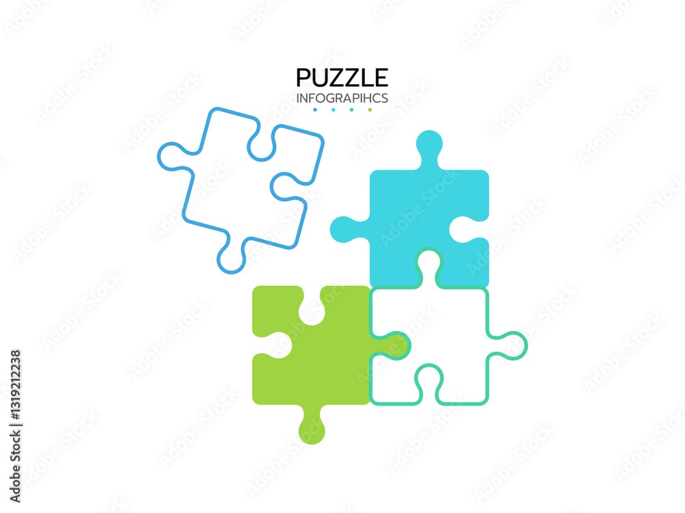 Puzzle infographic with four piece business presentation. Circle infograph. 4 Step puzzle round process diagram. Puzzle infographic with four piece business presentation. Circle infograph. 4 Step puzzle round process diagram.