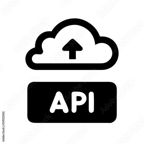 Cloud API Gateway icon depicting data upload and cloud integration solutions
